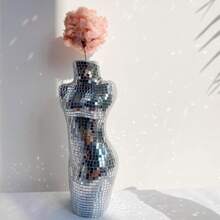 Silver Handmade Ceramic Disco Ball Vase, Creative Disco Floral Vase For Flowers And Plants, Boho Home Decor, Available In Multiple Sizes, Birthday Graduation Gift, Home Decoration, Room Decor, Glass Vase - Silver - View 10