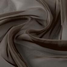 Set Of Two (2) Sheer Window Curtains Panels With Rod Pocket Drape Set Multiple Lengths (63", 84", 95", 108", 120" L) Solid Colors - Brown - View 4