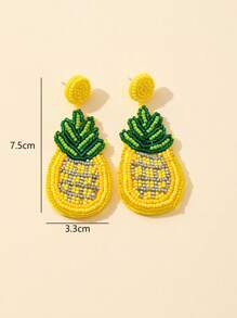 1 Pair Summer Pineapple Fruit Bohemian Style Fashion Jewelry Earrings For Women - Yellow - View 4