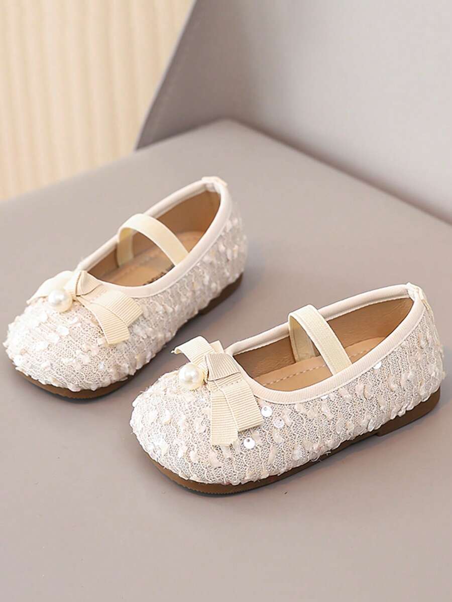 1 đôi giày lười đế mềm kiểu công chúa cho bé gái, mẫu mới mùa hè 2026, giày bệt da nhỏ thời trang cho trẻ em, thích hợp cho mùa xuân và mùa thu. - Màu be - Xem 1