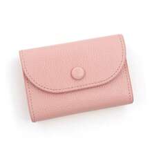 Simple Coin Purse, Portable Coin Pouch, Soft Litchi Texture, Multi-Function Large Capacity Coin & Card Holder