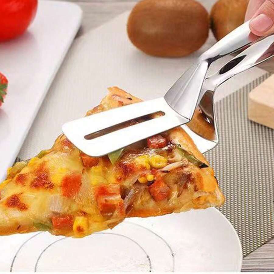 1pc Stainless Steel Baking & Grilling Tongs, Ideal For Barbecue, Cooking, Pizza, Steak