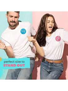 500 张哑光性别揭示贴纸，纸质团队标签，用于婴儿派对装饰，粉色和蓝色婴儿在玻璃贴纸