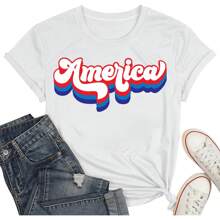 Camiseta gráfica con dibujo de árbol y arte colorido de la naturaleza - Blanco - Ver 1