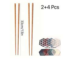 2pcs Super Long Reusable Wooden Chopsticks For Stir Frying, Cooking Noodles & Hot Pot