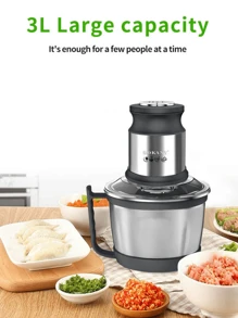 SOKANY 7027 电动绞肉机，电动绞肉机 3L 不锈钢肉类搅拌机食物切碎机，适用于肉类、蔬菜、水果和坚果，配有 4 个锋利刀片。