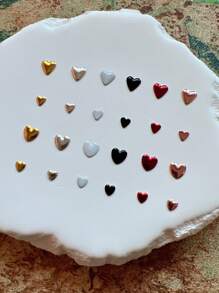 200Pcs Metallic Heart & Heart Shape Decor Rivet For Nail Art Crafts Nail Supplies Nails Nail Charms Nail Gems - Multicolor - View 6