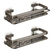 Bathroom Storage Rack Stainless Steel Anti Rust Storage Shower Rack Suction Cup Storage Rack Household Storage Appliances
