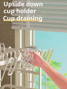 1 pieza Escurridor de cocina con bandeja de drenaje, soporte multiusos para secar platos y utensilios sobre la encimera, ideal como regalo de inauguración de casa, Acción de Gracias, Navidad (negro)