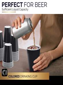 10pcs/Pack 9oz Disposable Paper Cups, Paper Coffee Cups, Disposable Drinking Cups, Hot & Cold Beverage Paper Cups, Suitable For Holding Hot Water, Juice, Ideal For Parties, Picnics, Holidays, Birthdays, Bridal Showers, Available In Multiple Colors