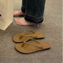 女士法式软底人字拖凉鞋，2025 年夏季新款百搭别致罗马沙滩拖鞋