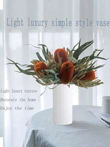 2pcs/1pc Striped Plastic Vase,Unbreakable Vase,Modern Decorative Flower Arrangement Crafts,Simple Desktop Vase,Dried Flower Vase,Can Be Used For Living Room,Bedroom Flower Arrangement Decoration,Wedding Party Table Decoration,Home Crafts,Simple And Beautiful - Multicolor - View 9