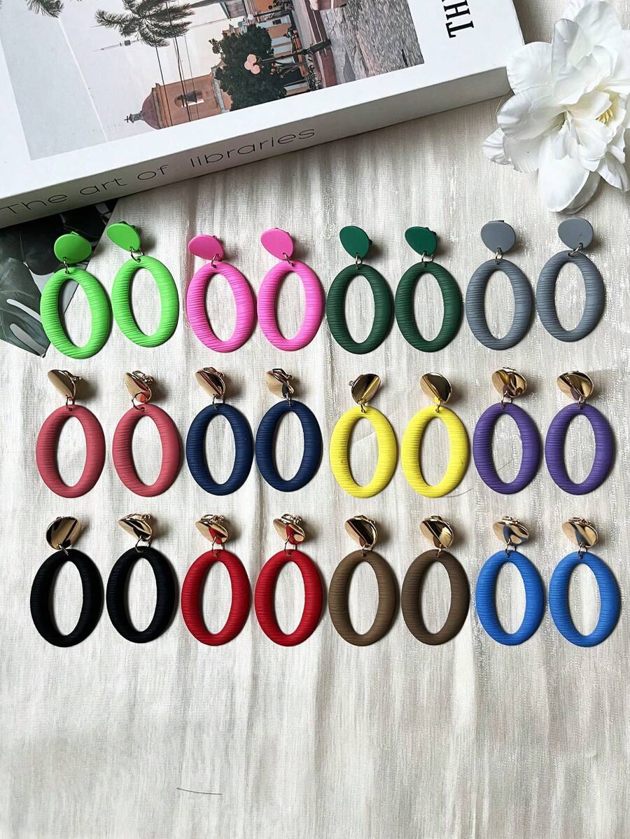 1 Pair Chic Geometric Ear Cuffs, European & American Fashion, Minimalist Design, Versatile For Spring, Summer, Autumn, Winter