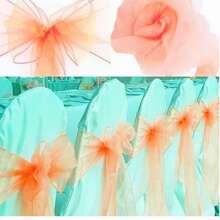 10pcs Voile Chair Back Decorative Ribbons, Organza Bowknot Chair Decorations, Suitable For Christmas, Halloween, Weddings, Parties, Outdoor Events, 18cm Wide, 275cm Long, DIY To Create Butterfly Shapes, Voile Sheer Fabric Chair Back Decorations For Festivals, Graduations, Party Backdrops, Gifts, Packaging