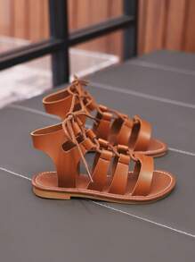 Fashionable Simple Casual Comfortable Summer Outdoor Girls Roman Shoes Flat Sandals