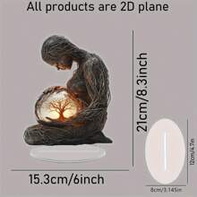 Figurine de déesse de la forêt acrylique 2D transparente et cristal-clair - Décoration de bureau pour anniversaire, remise de diplôme, Noël Accessoire de bureau artistique, style aléatoire