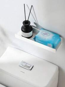 1 pieza/2 piezas Estante de almacenamiento extensible, estante de baño montado en la pared, organizador de ducha sin taladrar, perchero grueso blanco adhesivo para almacenamiento y exhibición en el baño