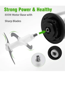 SOKANY 800W 电动绞肉机，3L 不锈钢肉类搅拌机，食物切碎机，适用于肉类、蔬菜、水果和坚果，配备 4 个锋利刀片 (SK-7027, 800W, 3L) - 英規插(220-240V) - 查看 10