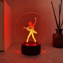 1pc Personalizado 3D Bailarina Luz Noturna Lâmpada Com Nome Personalizado, Amante Da Dança Do Balé Presente Comemorativo, Iluminação Decorativa Atmosfera