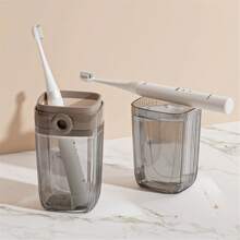 旅行牙刷套装，包括便携式收纳盒、漱口杯和牙膏杯 - 不含酒精，设计紧凑，非常适合旅行和商务旅行 - 彩色 - 查看 4