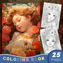 1 PC Kleurboek met artistieke illustraties - 25 kleurplaten ter verlichting van angst, dik papier, stressverlichtend kleurboek voor volwassenen - perfect voor ontspanning, angst, focus, cadeaus voor nieuwjaar, verjaardagen, festivals, feesten, Pasen, Thanksgiving, terug naar school, feestdagen, kantoor, schoolbenodigdheden