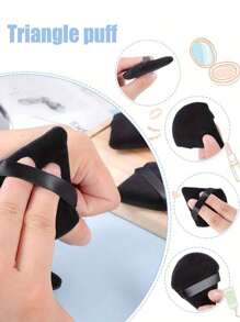 20 Pieces Of Black Triangular Flocking Cosmetic Sponge, Soft And Fluffy, Suitable For Face And Body Powder, Mixed Cosmetics And Beauty Tools,Makeup,Cheap,Room Decor,Vanity,Travel,Bedroom,Makeup Accessories,Puff,Makeup Blender,Powder Puff,Makeup Sponge,Cheap,Stocking Stuffers,Makeup,Makeup Tools,Cheap Stuff,Gifts,Gifts For Women,Christmas Gifts - Black - View 6