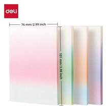 Bloc de notas adhesivas impermeables de PET transparente Deli de 50 hojas, blocs de notas cuadrados para material escolar y de oficina