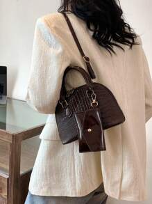 Women's Fashion Simple Handheld Shell Bag Simple Popular Shoulder Bag Casual Crossbody Bag Women's Gift For Mom - Coffee - View 5