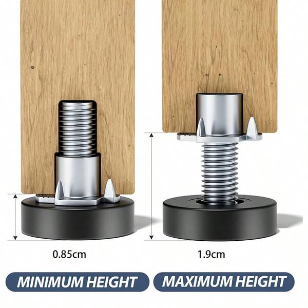 12 pièces Niveleur de meuble avec écrou en T, patins de nivellement réglables pour bureau, table, chaise, pieds d'armoire, meubles