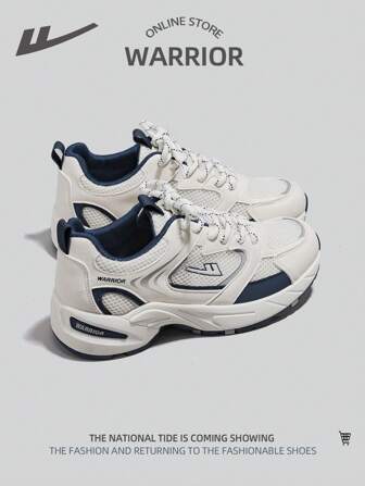 WARRIOR 1 Pair Of Sports Style Mesh Breathable Women's Front Lace-Up Thick-Soled Color Block Versatile Low-Top Outdoor Sports Casual Shoes