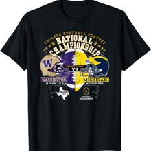 HOT Washington Vs Michigan 2024 CFP National Championship T Shirt  Women - Black - View 1