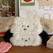 1pc Plush Cartoon Dog Tissue Box Plush Tissue Box Detachable Tissue Storage Container Desktop Tissue Organizer