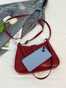 1pc Women's Vintage Crescent Moon Shaped Bag, Fashionable Shoulder/Crossbody Bag