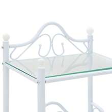 Table basse en acier et verre poli 45 x 30,5 x 60 cm Blanc