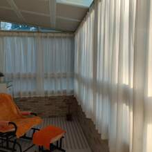 1pc White Vertical Pleated Sheer Curtain For Living Room, Kitchen Cabinet, Rod Pocket, Home Decor