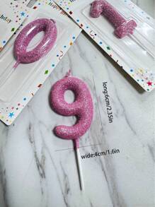 1pc Glitter Number Candles, Suitable For Birthday Cake Decoration, Birthday Candles, Birthday Decorations, Happy Birthday, Cake Candles, Room Decor Gifts Graduation