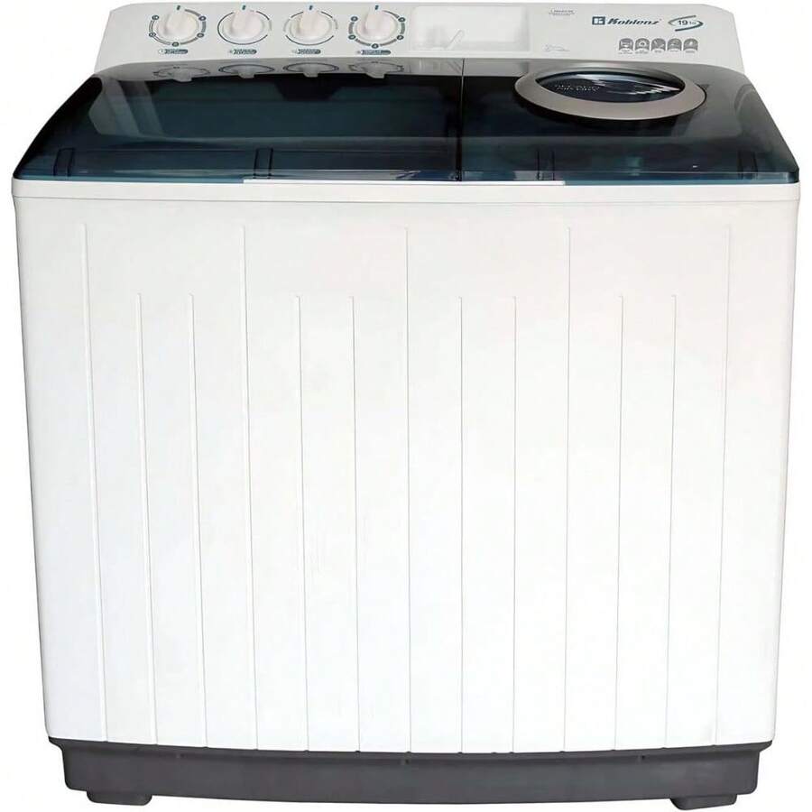 Lavadora Dos Tinas de 19 Kg y 3 Velocidades con Secado Rápido y Lavado por Impulsor, 2 Programas, Desagüe Manual, Timer de Lavado y Secado, Durable Estructura de Plástico, Blanca LDM-19B - 1 - Ver 1