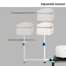 LUXMARS 带凳子和气泡按摩足浴的修脚椅，液压修脚椅，无需管道，360°旋转，适用于美甲师、美容水疗沙龙工作站、理发椅、修脚椅、纹身椅、梳妆椅、洗发椅、按摩椅、编发椅、造型椅、沙龙椅、淋浴椅，家用美发师椅，沙龙椅，沙龙造型椅，美发师沙龙椅 - 白色 - 查看 6