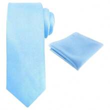 Zweiteiler, Herren Einfarbige Mikrofaser Krawatte und Einstecktuch Kombination, sehr geeignet als Herrengeschenk, passend, Hochzeiten, Bräutigame, Trauzeugen, Dates, Abendessen, Feste und andere Anlässe