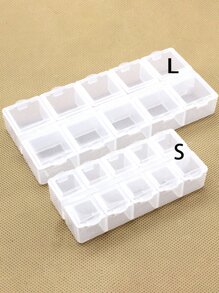 Caja de almacenamiento cuadrada con 10 compartimentos, tapa independiente y abierta, caja de joyas transparente, caja de plástico para clasificar y organizar joyas y accesorios pequeños, caja de píldoras portátil transparente, caja de almacenamiento de plástico transparente para manualidades de bisutería, artículos esenciales para viajes, accesorios para vacaciones, verano, regreso a clases