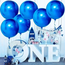 Juego de 6 globos de metal 4D de 22 pulgadas para Año Nuevo, bodas, cumpleaños, aniversarios, graduaciones, fiestas, decoración de celebraciones y suministros para fiestas en interiores y exteriores
