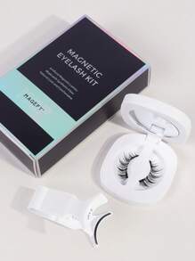 1 对睫毛自然外观，可重复使用磁性睫毛，带涂抹器，自然卷曲外观，可重复使用。适合女性日常约会，无需胶水磁性睫毛磁性睫毛套装，易于佩戴