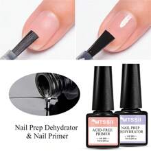 2Pcs 7ml Nail Dehydrator And Primer Gel Nail Polish Set, Acid Free Natural Nail Prep Dehydrator & Nail Primer, Bonding Primer For Acrylic Powder Nail Supplies Set, Without Acetone