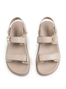 Flat Sandals For Women Comfortable Open Toe Summer Sandals Adjustable Fashion Dress Sandals Dresses For Woman - 米色 - 查看 8
