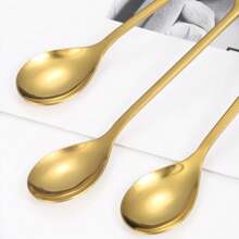 6 件金箔甜点搅拌咖啡勺 - 金色 - 查看 5