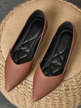 WHDXY 女士性感尖头绒面平底软底休闲办公工作鞋，紫色百搭复古小众豹纹一脚蹬乐福鞋