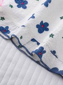 Fashion Women Short Sleeve & Shorts Sleepwear Set, Plaid Bear & Ruffle Trim, Fresh & Cozy Summer Loungewear