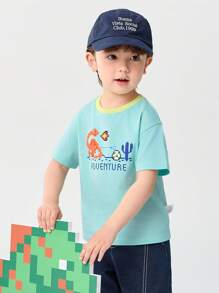 Balabala Young Boys Quick-Dry Dinosaur T-Shirt, 2025 Summer Top