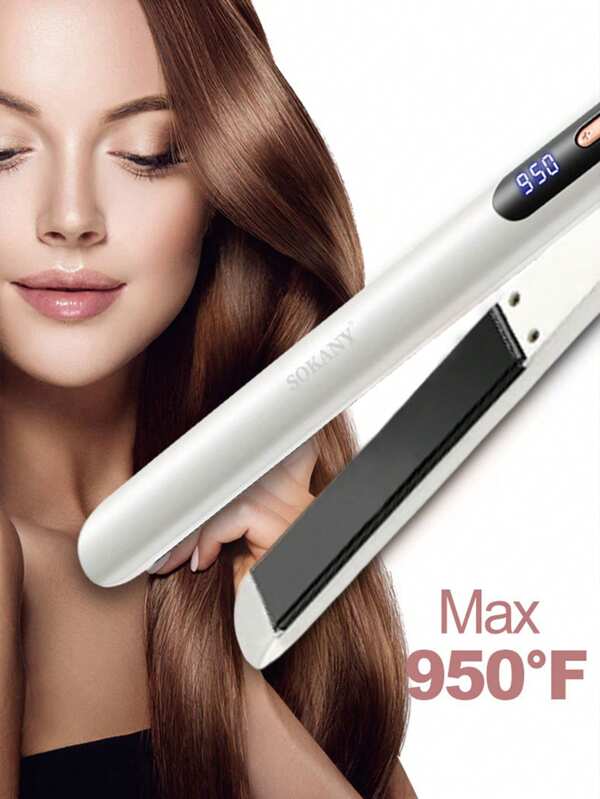SOKANY SOKANY1928 Tala de cerâmica com tela LCD, alisador de cabelo com temperatura ajustável, grampo de alisamento, tala de cabeleireiro, três em um, modelador de cachos reto e seco