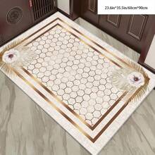 [Crystal Velvet, PVC Bottom, 5mm Thickness] 1pc Bohemian Style Carpet - Waterproof, Anti-Slip, Absorbent, Machine Washable, Soft & Comfortable Mat, Suitable For Kitchen, Living Room, Bedroom, Hallway, Bathroom, Laundry Room - Easy To Clean, Carpet, Home Decor Home Bathroom Decor Bath Rug Outdoor Rug Door Mat